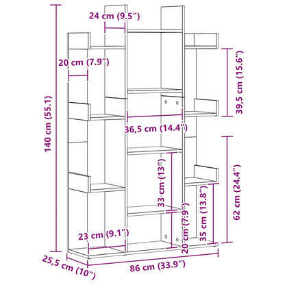 Bokhylla Svart Ek 86 x 25,5 x 140 cm Konstruerat trä