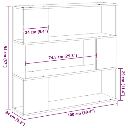 TV-bänkset Svart Ek 100 x 24 x 94 cm Konstruerat trä