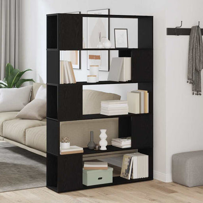 TV-bänkset Svart Ek 100 x 24 x 155 cm Konstruerat trä