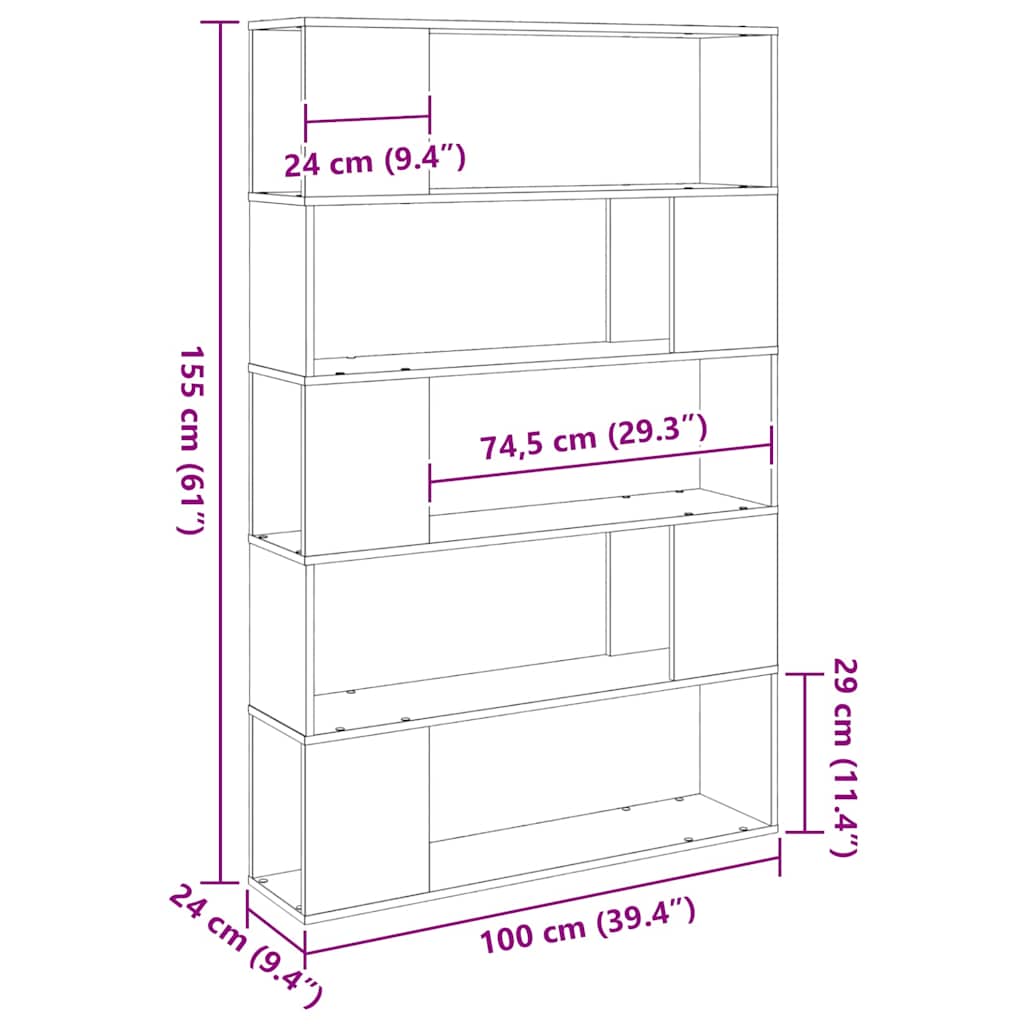 TV-bänkset Svart Ek 100 x 24 x 155 cm Konstruerat trä