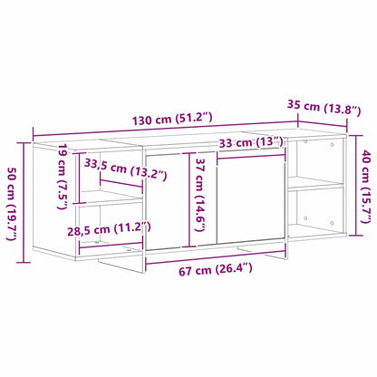 TV-skåp Svart Ek 120 x 30 x 40,5 cm Konstruerat trä