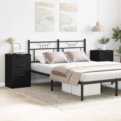 Nattduksbord 2 pcs Svart Ek 40 x 65 x 65 cm Konstruerat trä