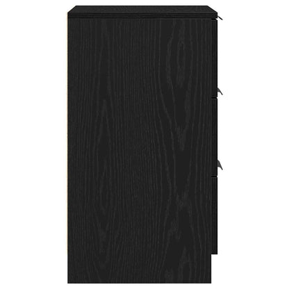 Nattduksbord 2 pcs Svart Ek 40 x 65 x 65 cm Konstruerat trä