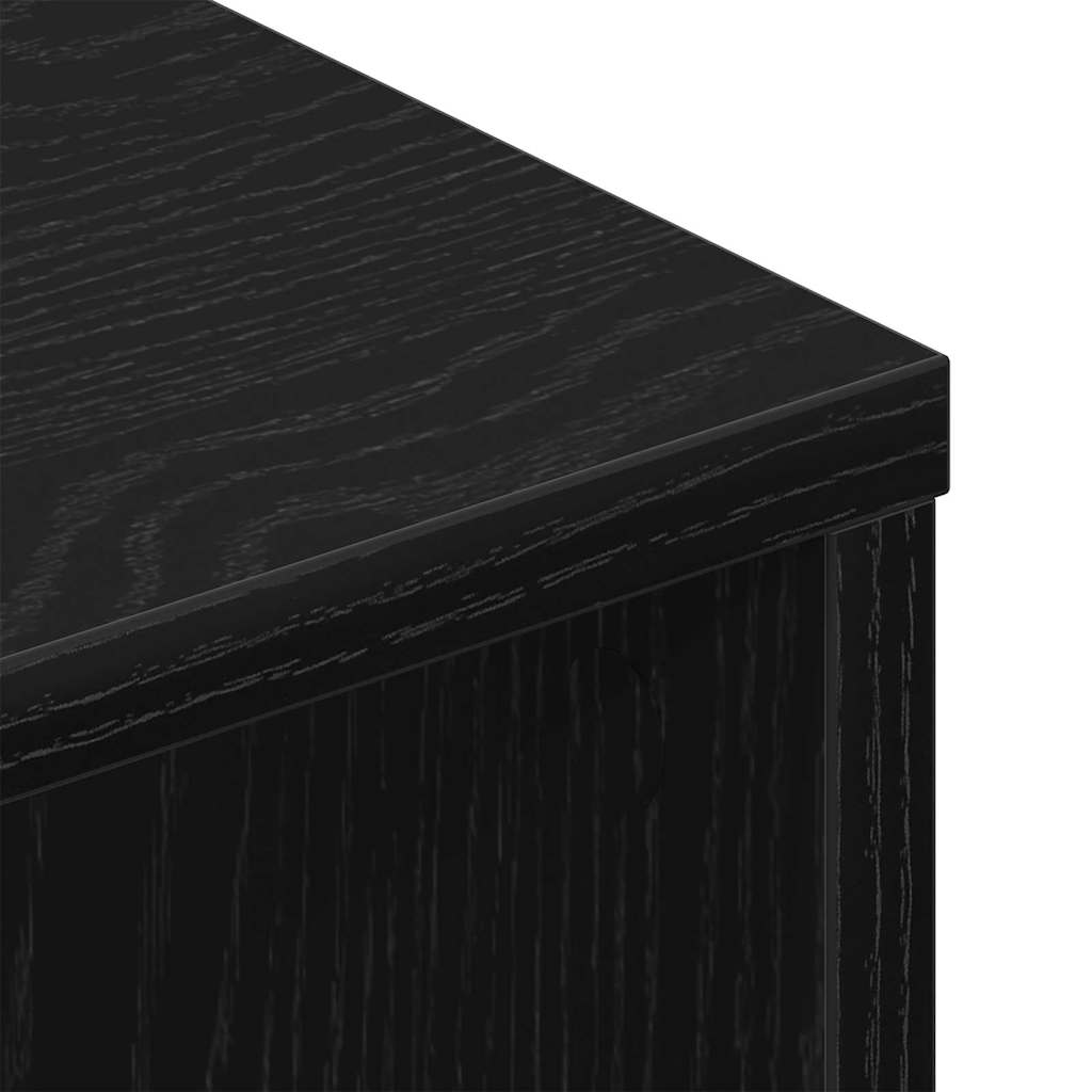 TV-skåp 2 pcs Svart Ek 80 x 30 x 30 cm Konstruerat trä