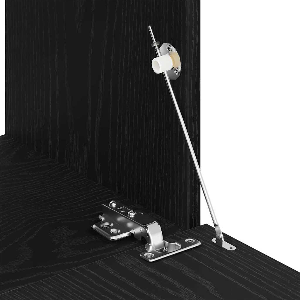 TV-skåp 2 pcs Svart Ek 80 x 30 x 30 cm Konstruerat trä