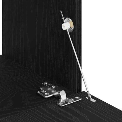 TV-skåp 2 pcs Svart Ek 80 x 30 x 30 cm Konstruerat trä