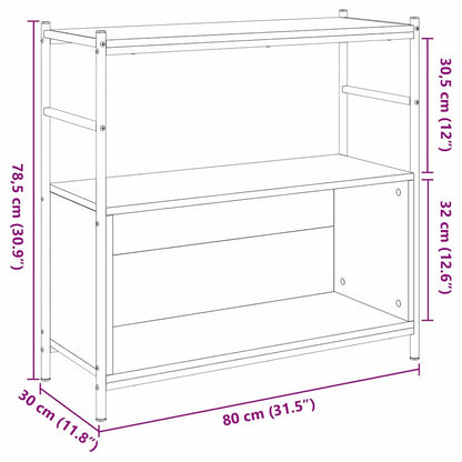 Hyllsystem Rökfärgad ek 80 x 30 x 78.5 cm Konstruerat trä