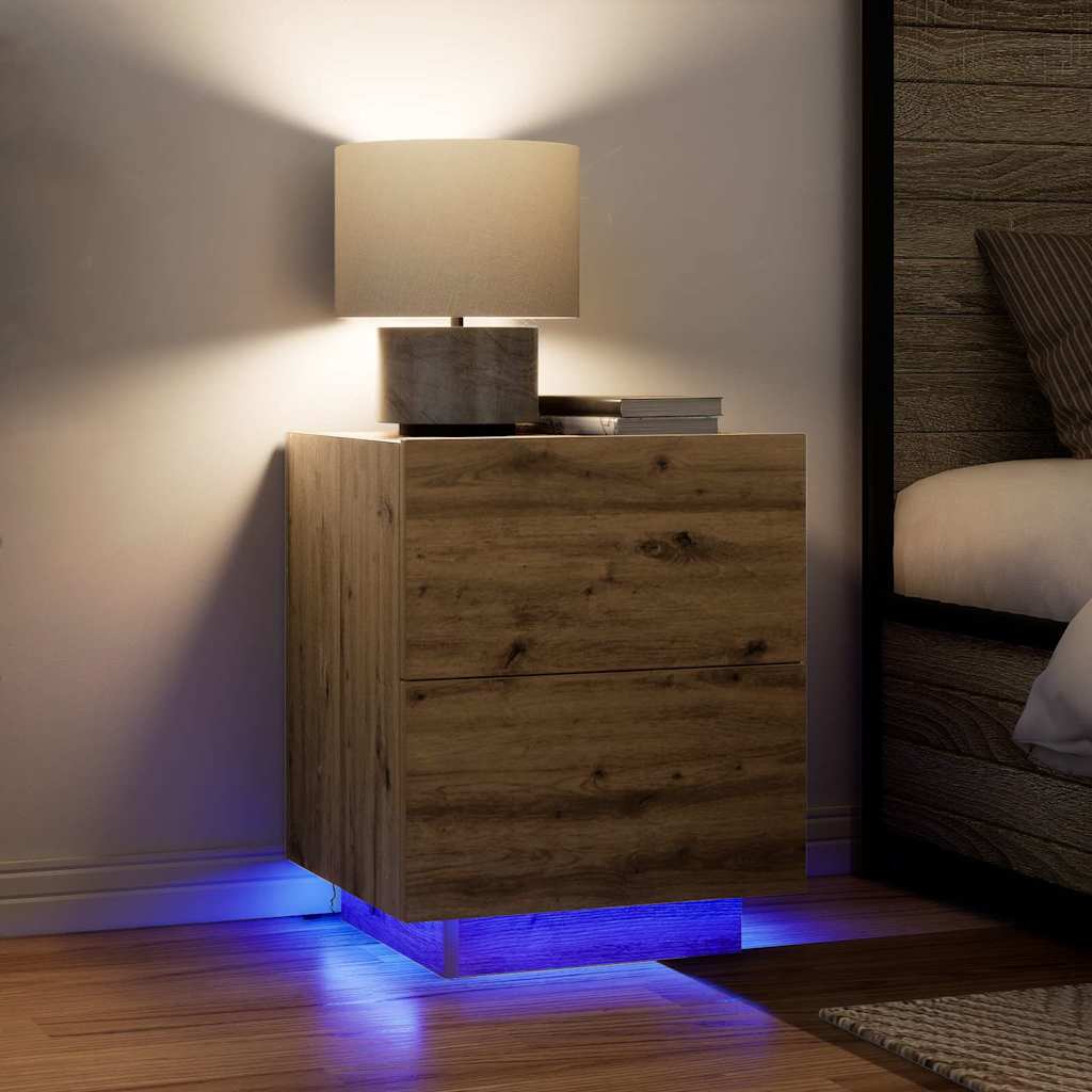 Nattduksbord 2 pcs Artisan Ek 45 x 40 x 55 cm Konstruerat trä