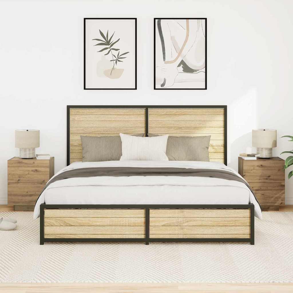 Nattduksbord 2 pcs Artisan Ek 45 x 40 x 55 cm Konstruerat trä