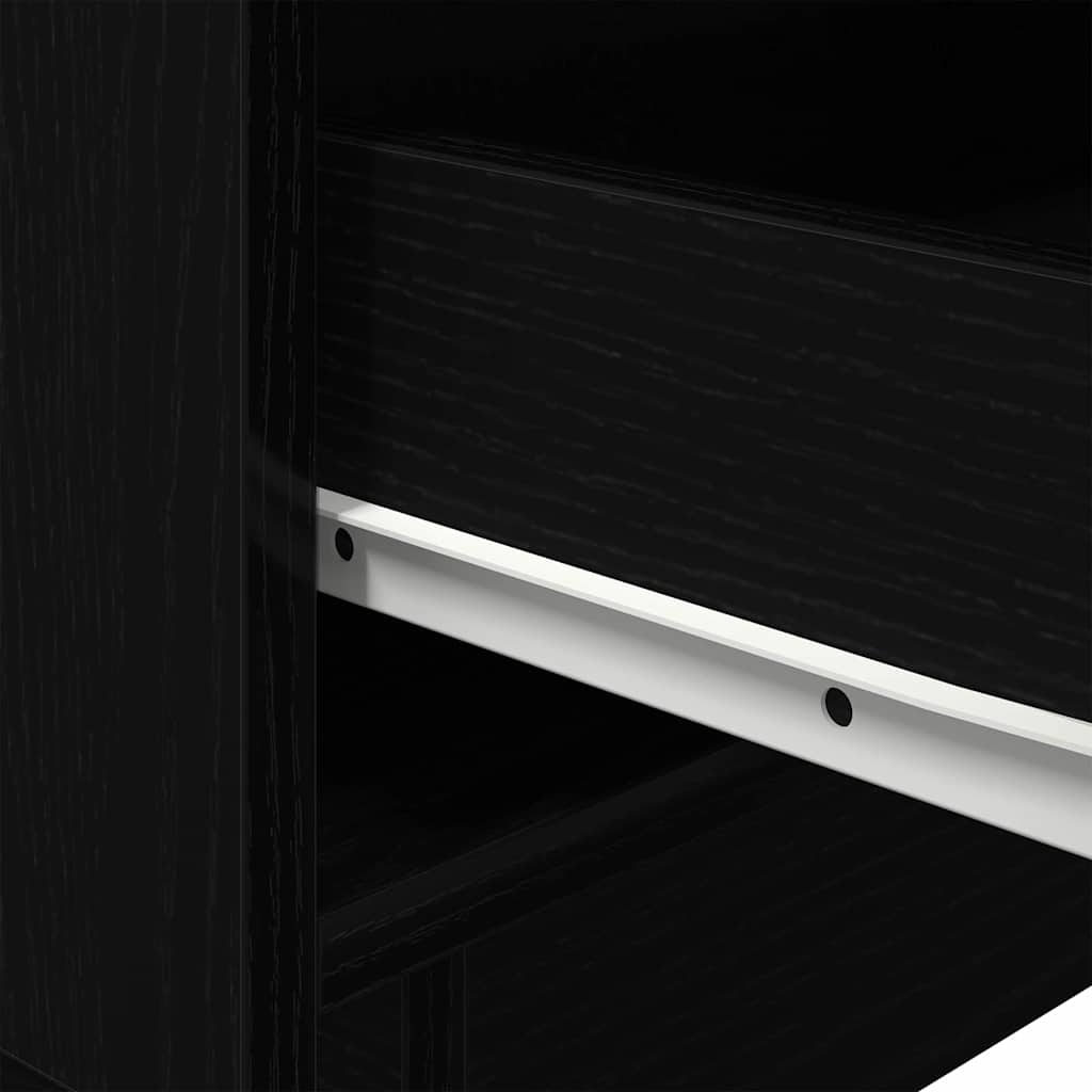 Nattduksbord 2 pcs Svart Ek 45 x 40 x 55 cm Konstruerat trä