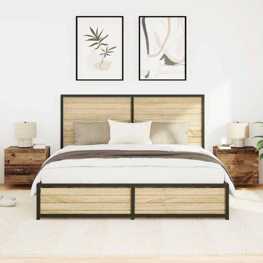 Nattduksbord 2 pcs Gammalt trä 50 x 39 x 41 cm Konstruerat trä