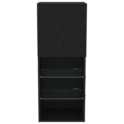 TV-bänkset Svart Ek 40,5 x 30 x 102 cm Konstruerat trä