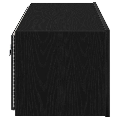 TV Vägghylla 2 pcs Svart Ek 100 x 35 x 31 cm Konstruerat trä