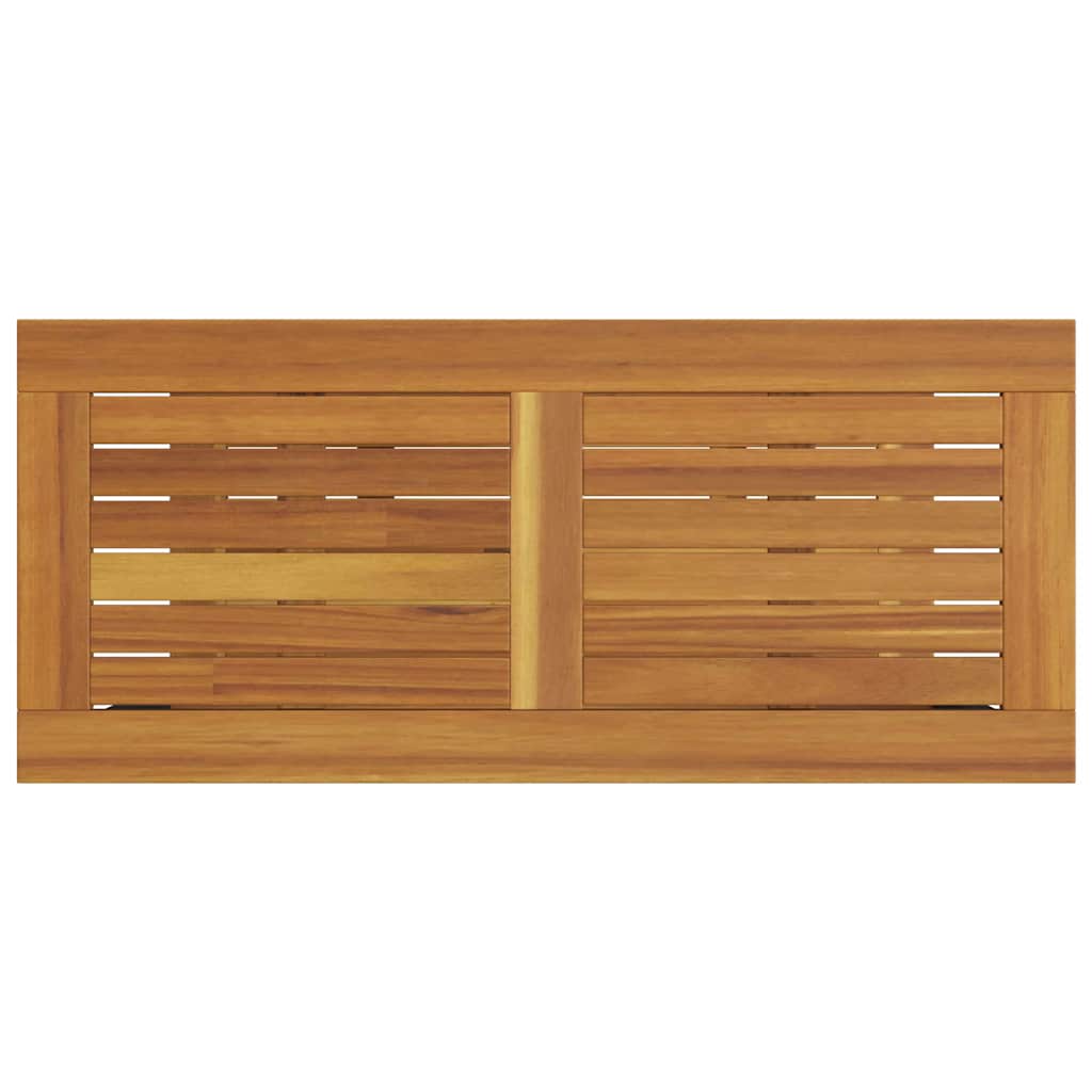 Utomhusbord med lagring Naturlig och svart 80 x 35 x 75 cm