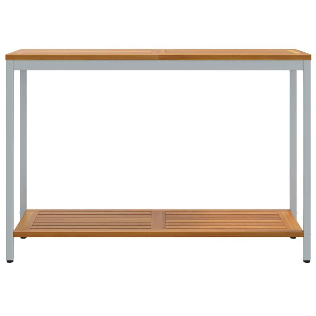 Utomhusbord med lagring Naturlig och grå 110 x 35 x 75 cm