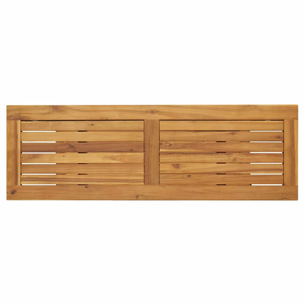 Utomhusbord med lagring Naturlig och grå 110 x 35 x 75 cm