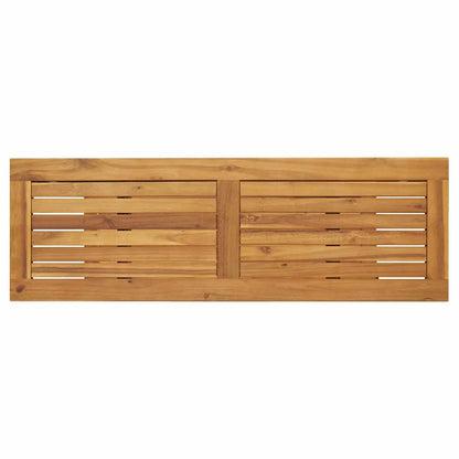 Utomhusbord med lagring Naturlig och grå 110 x 35 x 75 cm