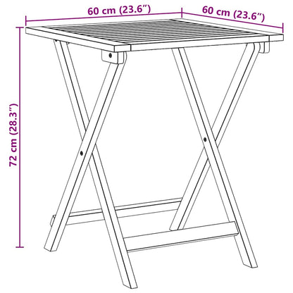 Trädgårdsbord Naturfärg 60 x 60 x 72 cm Massivt Akaciaträ