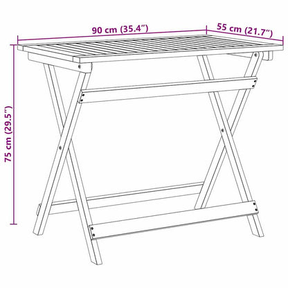 Trädgårdsbord Brun 90 x 55 x 75 cm Massivt Akaciaträ