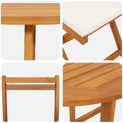 Bistroset med kudde 3 pcs Olivenatur Massivt Akaciaträ