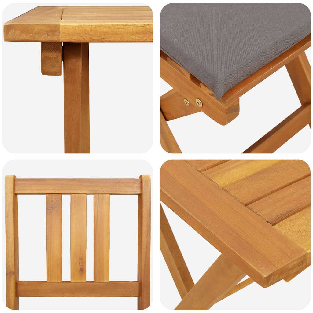 Bistroset med kudde 3 pcs Olivenatur Massivt Akaciaträ