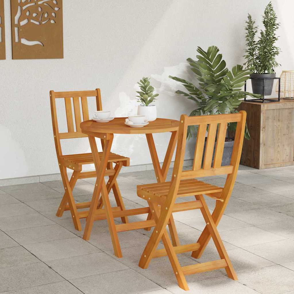 Bistroset 3 pcs Olivenatur Massivt Akaciaträ