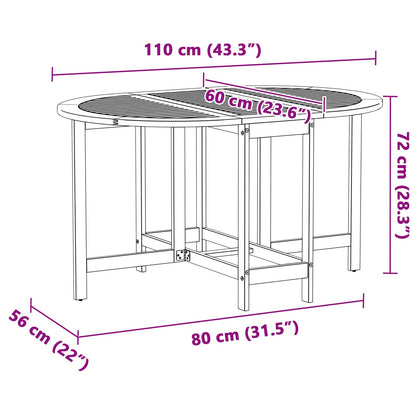 Trädgårdsbord Brun 110 x 60 x 72 cm Massivt Akaciaträ