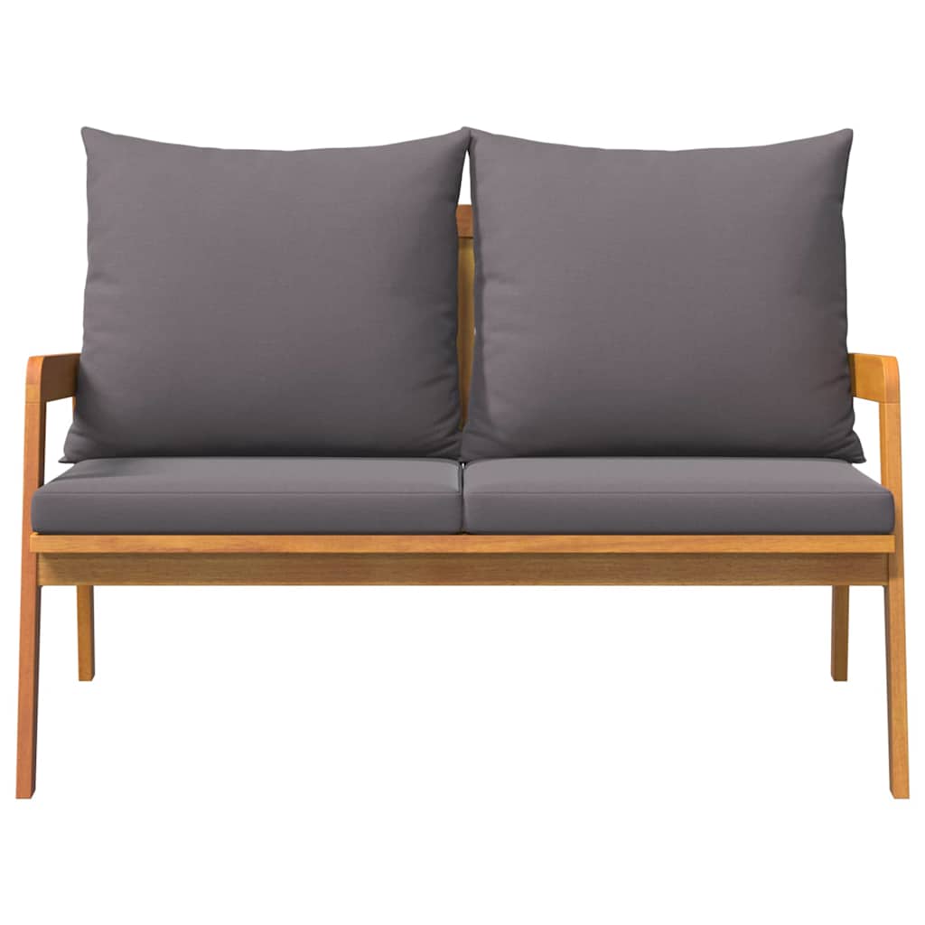 Trädgårdsbänk med kudde Olivenatur Massivt Akaciaträ