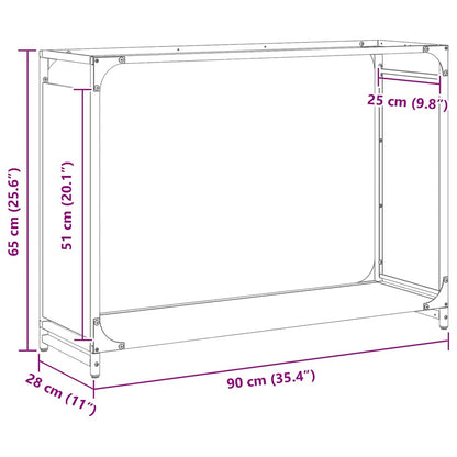 Vedställ svart 90x28x65 cm kallvalsat stål