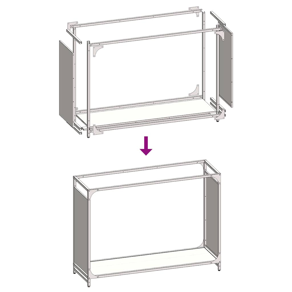 Vedställ vit 90x28x65 cm kallvalsat stål