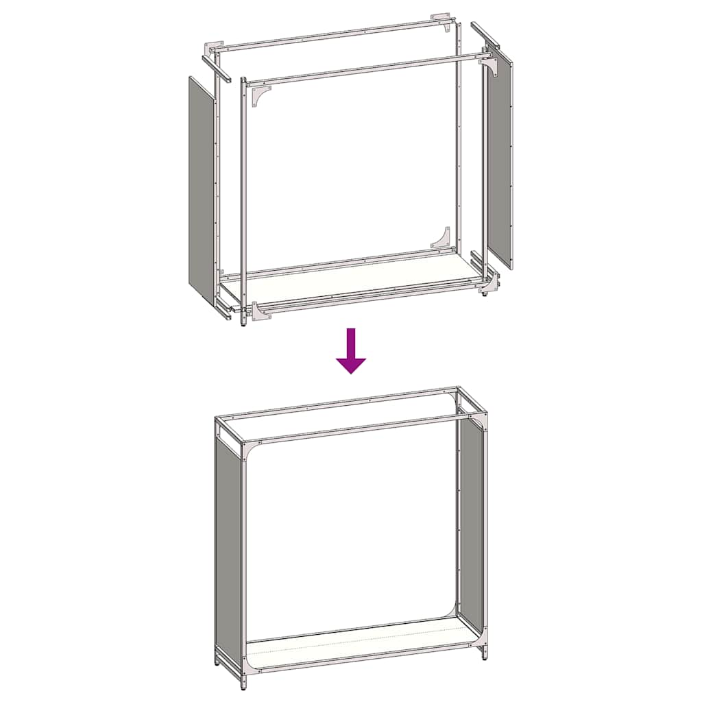 Vedställ vit 90x28x90 cm kallvalsat stål