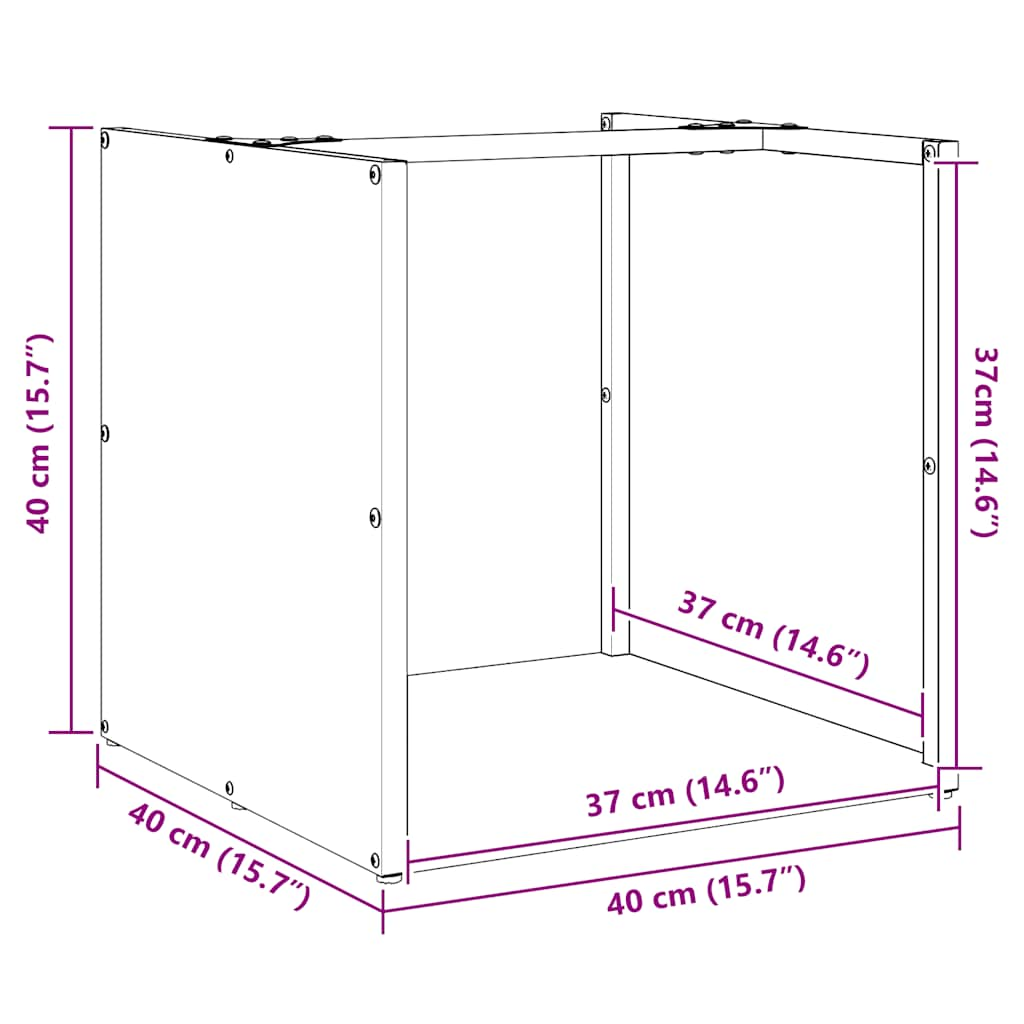 Vedställ vit 40x40x40 cm kallvalsat stål