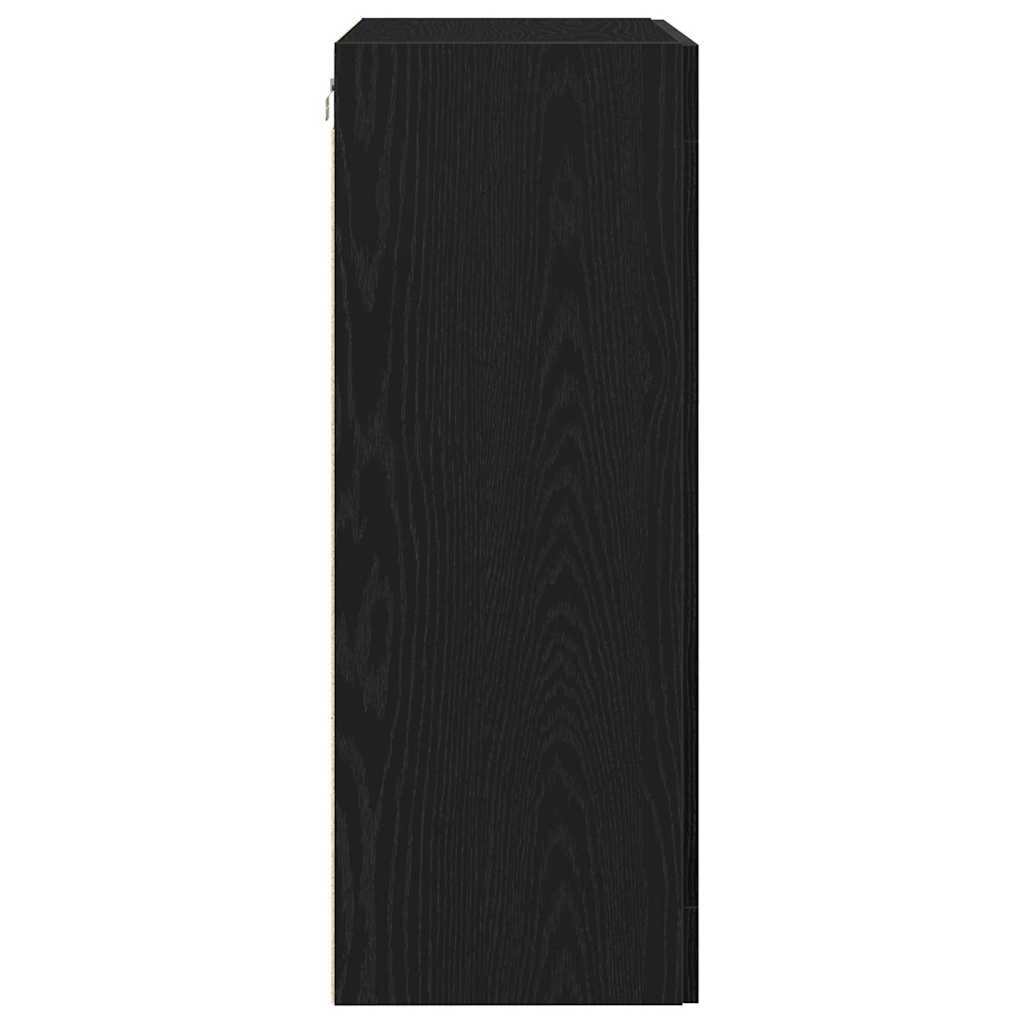 Väggskåp Svart Ek 69,5 x 34 x 90 cm Konstruerat trä