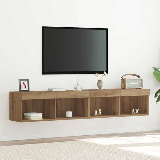 TV-bänkset 2 pcs Artisan Ek 80 x 30 x 30 cm Konstruerat trä