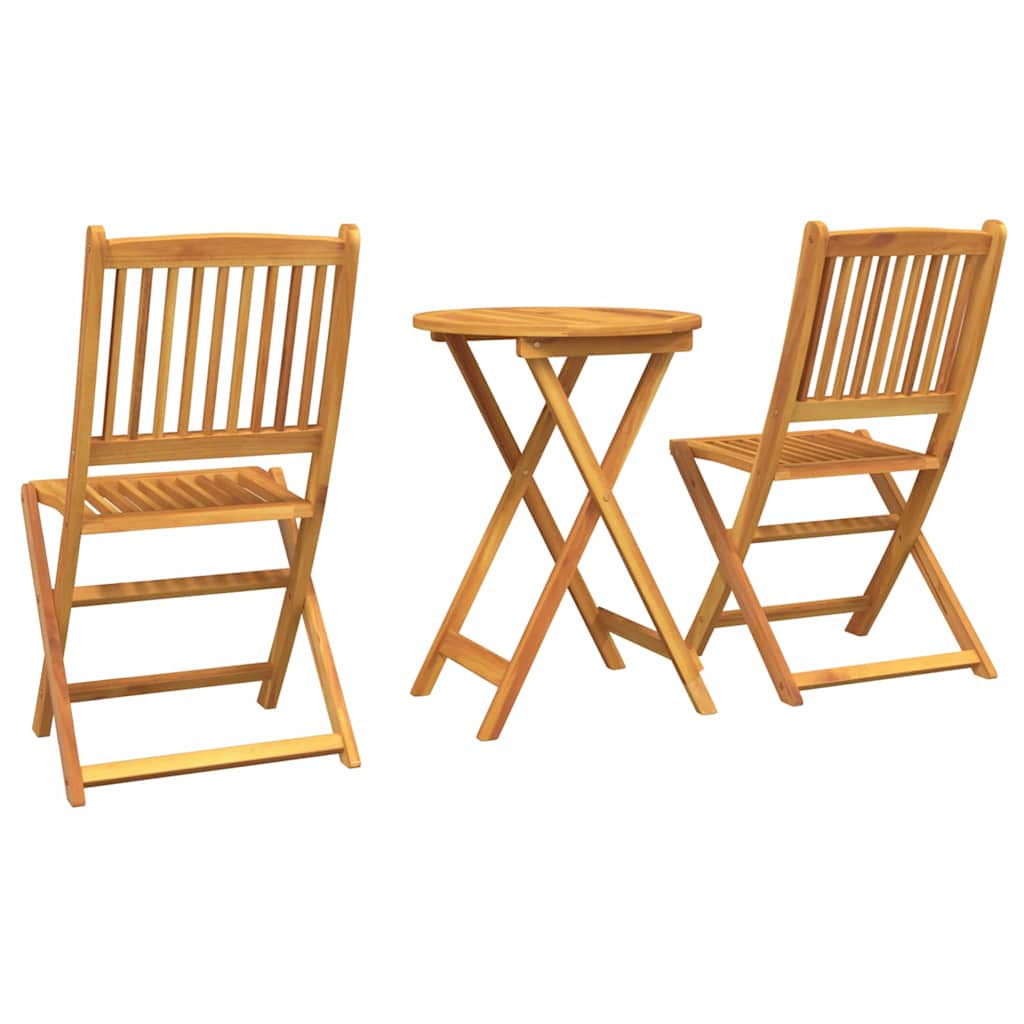 Trädgårds Bistro Set 3 pcs Brun Massivt Akaciaträ