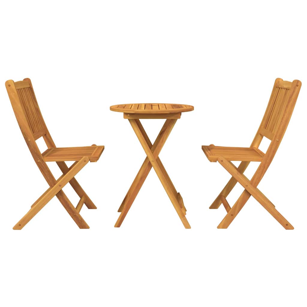 Trädgårds Bistro Set 3 pcs Brun Massivt Akaciaträ