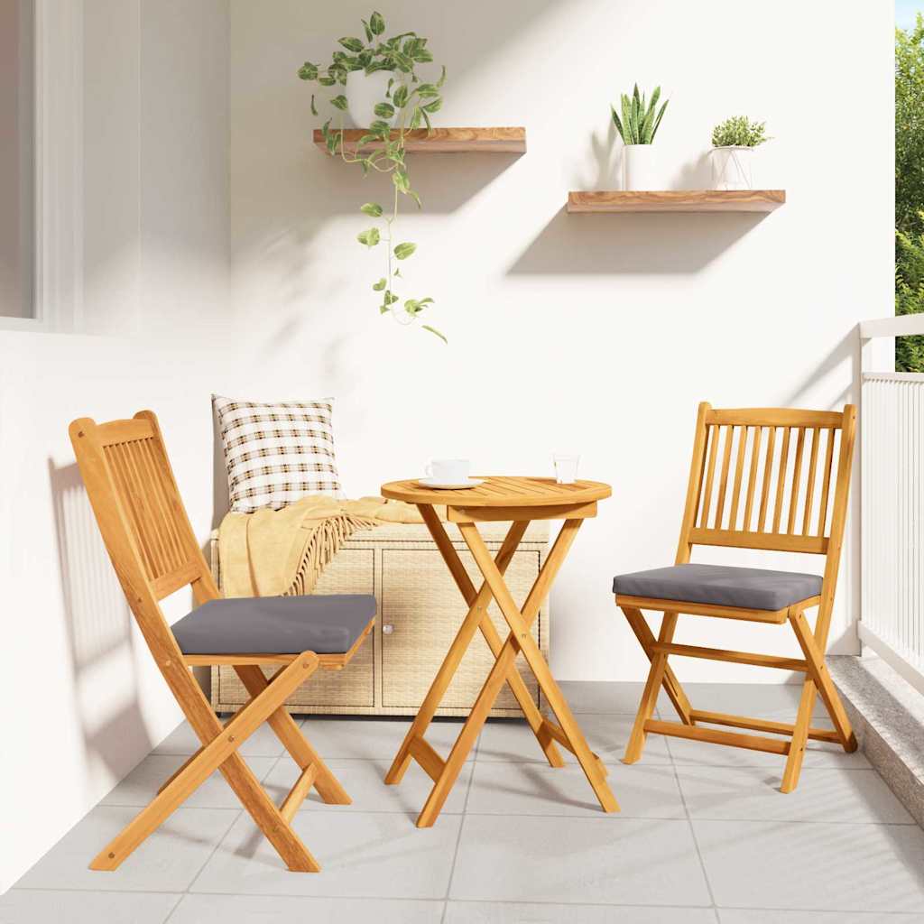 Trädgårds Bistro Set 3 pcs Brun Massivt Akaciaträ