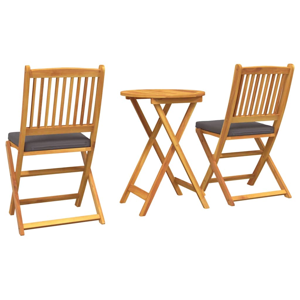 Trädgårds Bistro Set 3 pcs Brun Massivt Akaciaträ