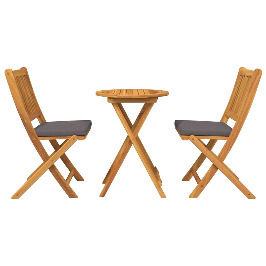 Trädgårds Bistro Set 3 pcs Brun Massivt Akaciaträ