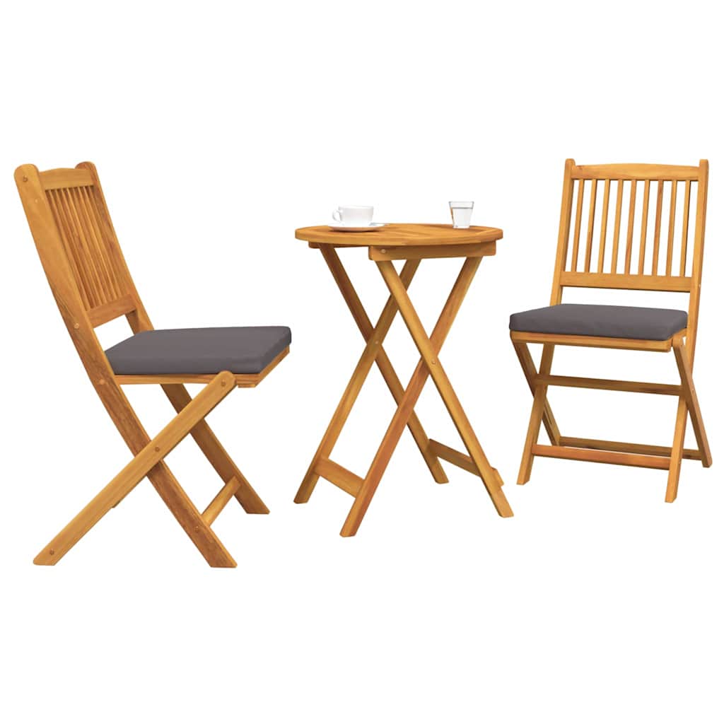 Trädgårds Bistro Set 3 pcs Brun Massivt Akaciaträ