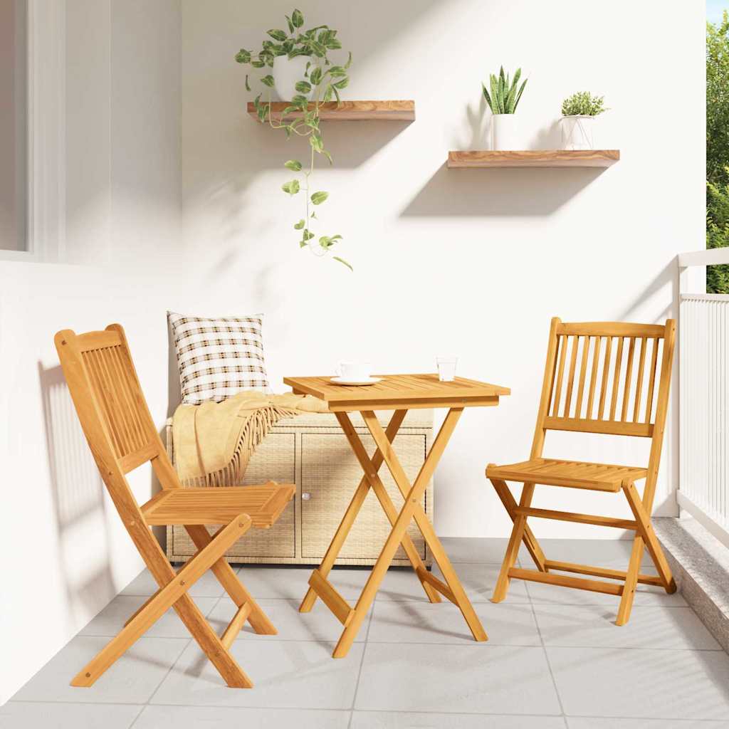 Trädgårds Bistro Set 3 pcs Brun Massivt Akaciaträ