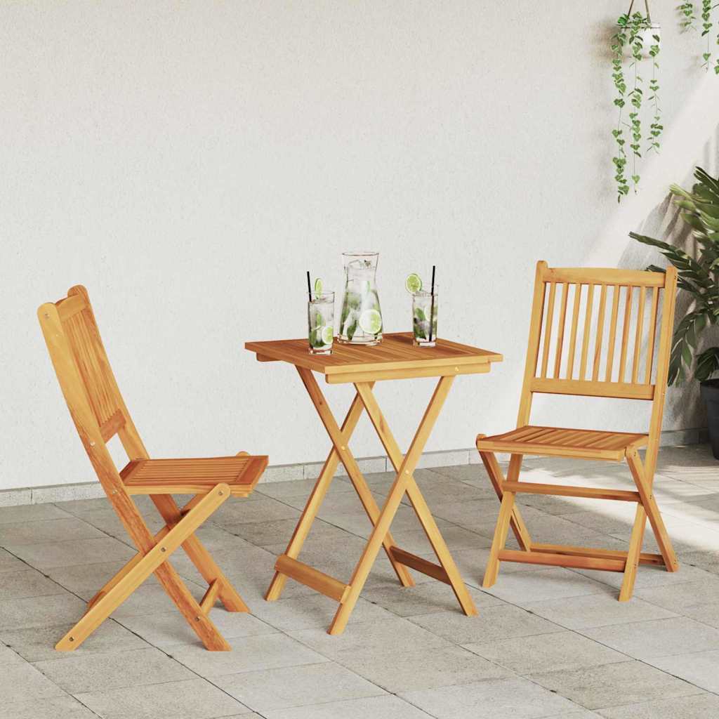 Trädgårds Bistro Set 3 pcs Brun Massivt Akaciaträ