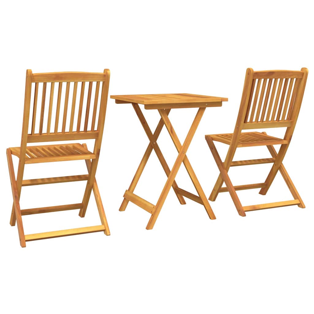 Trädgårds Bistro Set 3 pcs Brun Massivt Akaciaträ