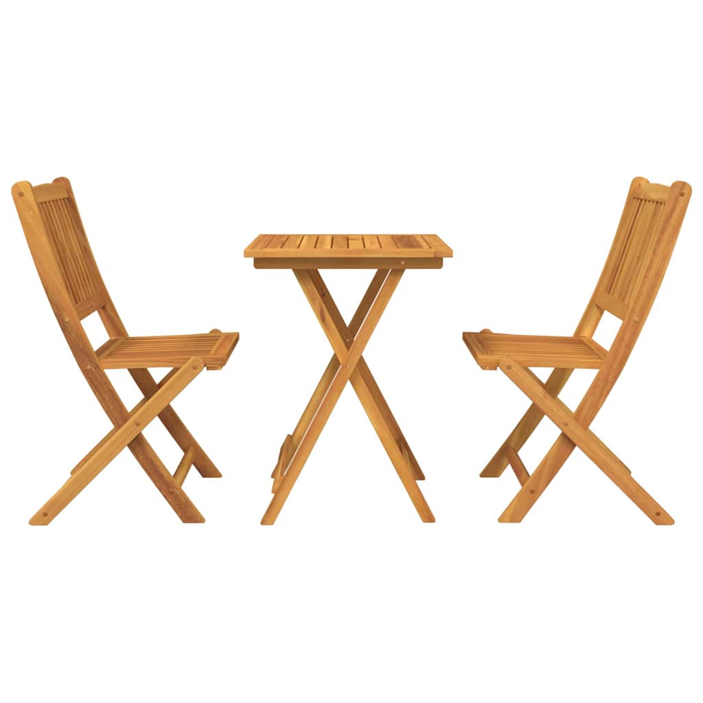 Trädgårds Bistro Set 3 pcs Brun Massivt Akaciaträ