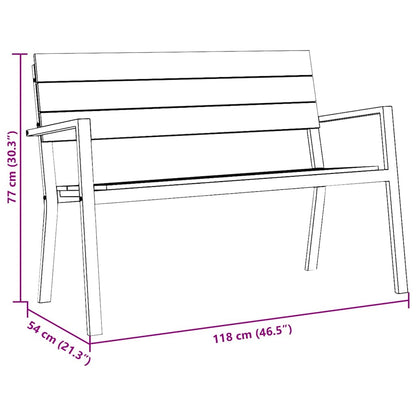 Trädgårdsbänk Brun 118 x 54 x 77cm Stål