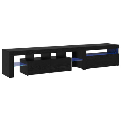 TV-skåp 2 pcs Svart Ek 215 x 36,5 x 40 cm Konstruerat trä