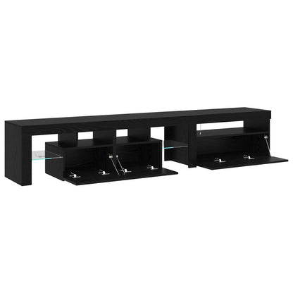 TV-skåp 2 pcs Svart Ek 215 x 36,5 x 40 cm Konstruerat trä