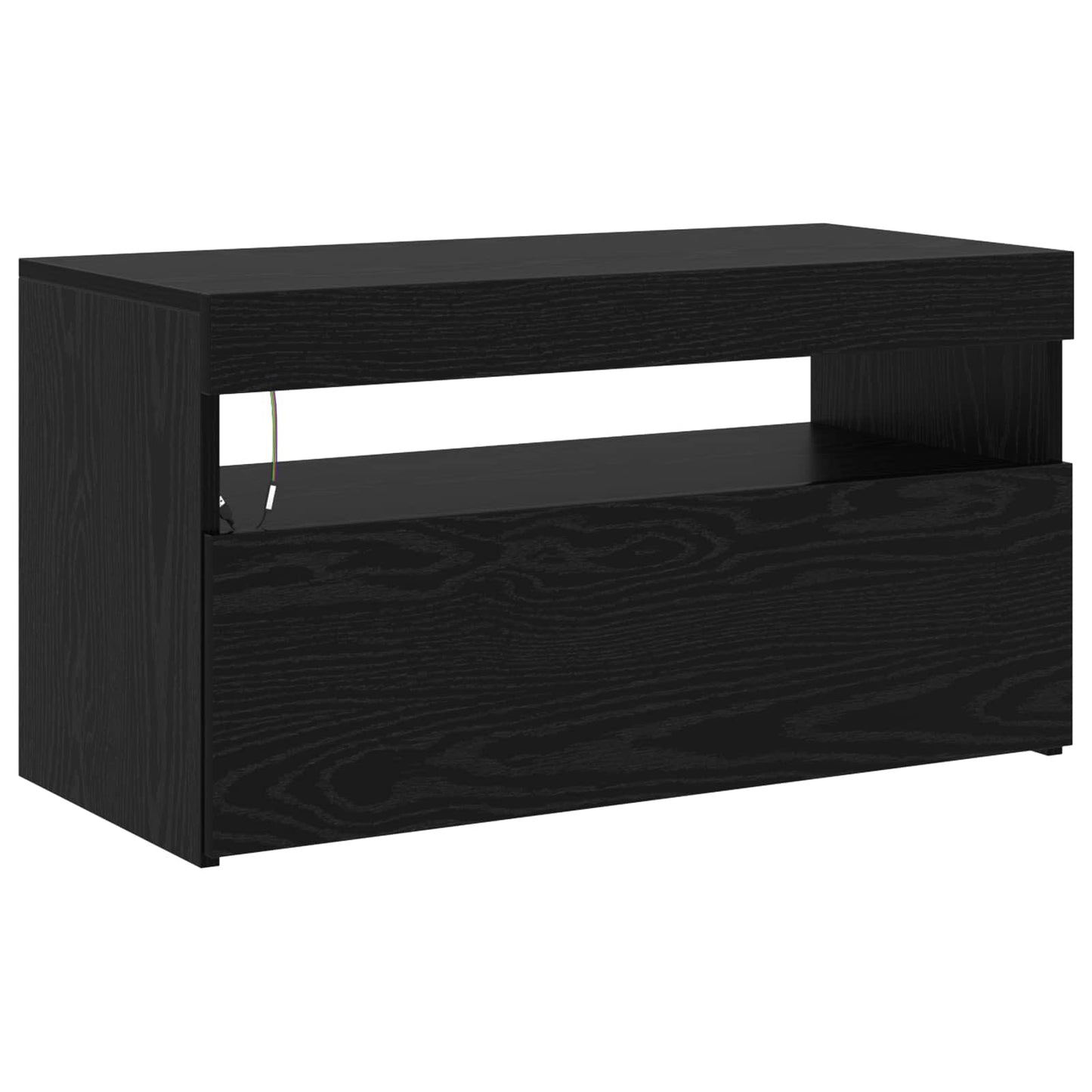 TV-skåp 2 pcs Svart Ek 215 x 36,5 x 40 cm Konstruerat trä