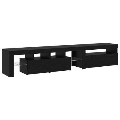 TV-skåp 2 pcs Svart Ek 215 x 36,5 x 40 cm Konstruerat trä