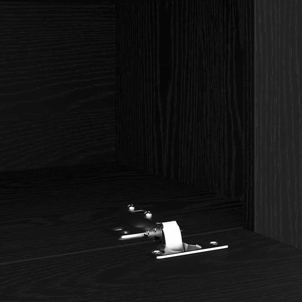 TV-skåp 2 pcs Svart Ek 210 x 35 x 40 cm Konstruerat trä